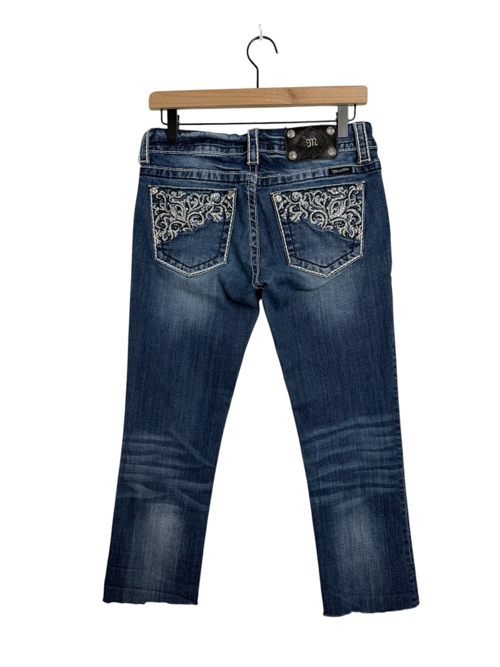 Miss Me Blue Embellished Back-Pocket Bootcut Style JP5358T2 Jeans 28 ALTERED Y2K